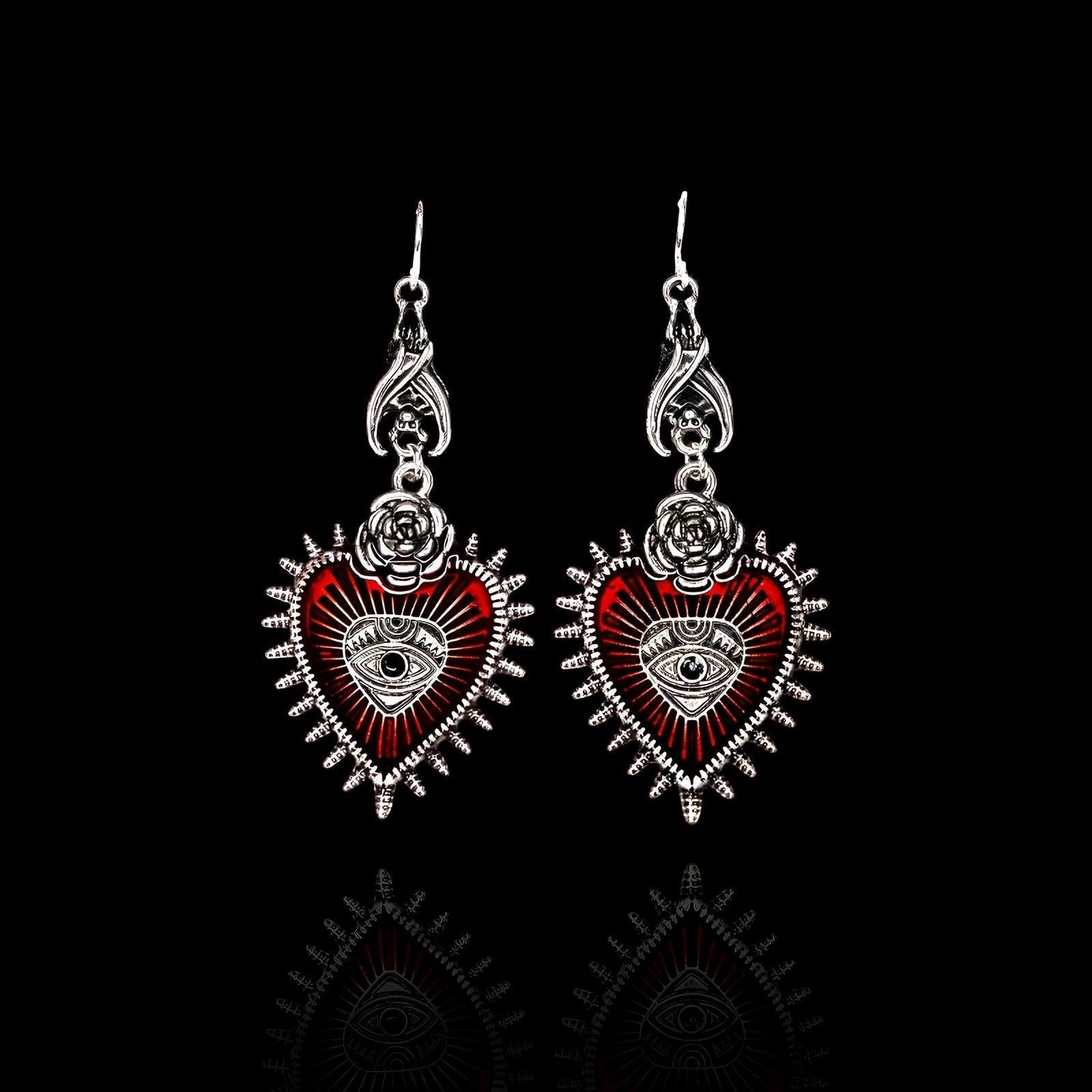 Blood Rose Earrings