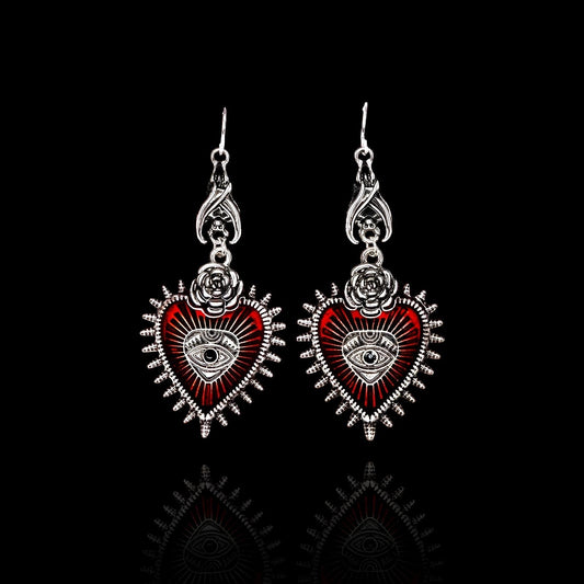 Blood Rose Earrings